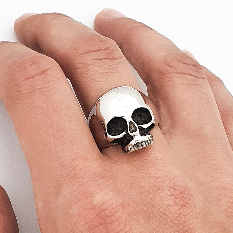 Bague T Te De Mort Lisse Style Keith Richards